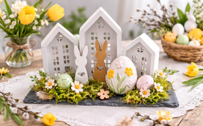 Gipsowe domki i wielkanocna magia w Klubie Seniora